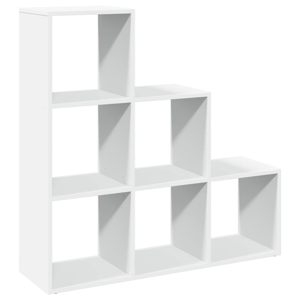 Romdeler bokhylle 3-etasjers hvit 99x29x99 cm konstruert tre