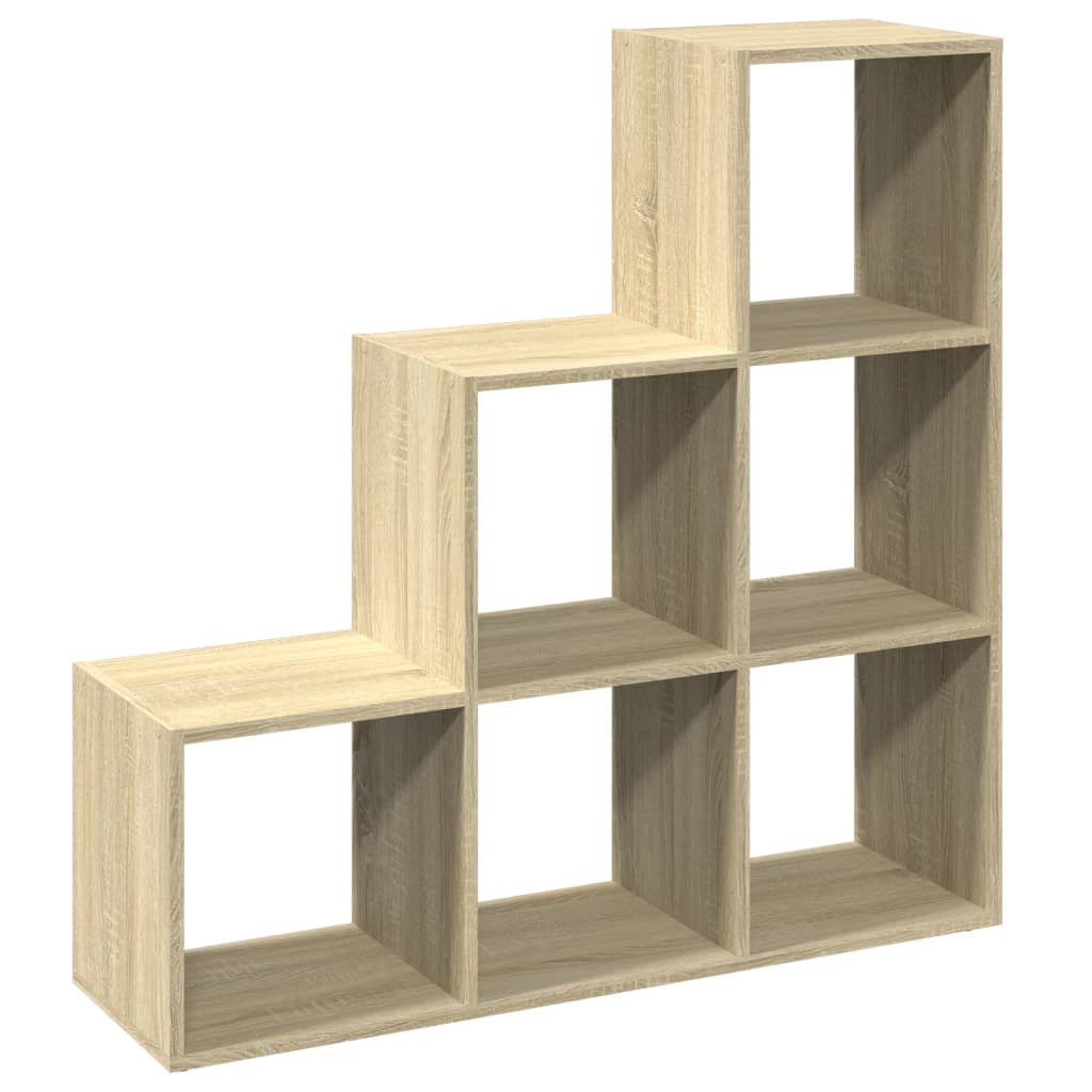 Romdeler bokhylle 3 lag sonoma eik 99x29x99 cm konstruert tre