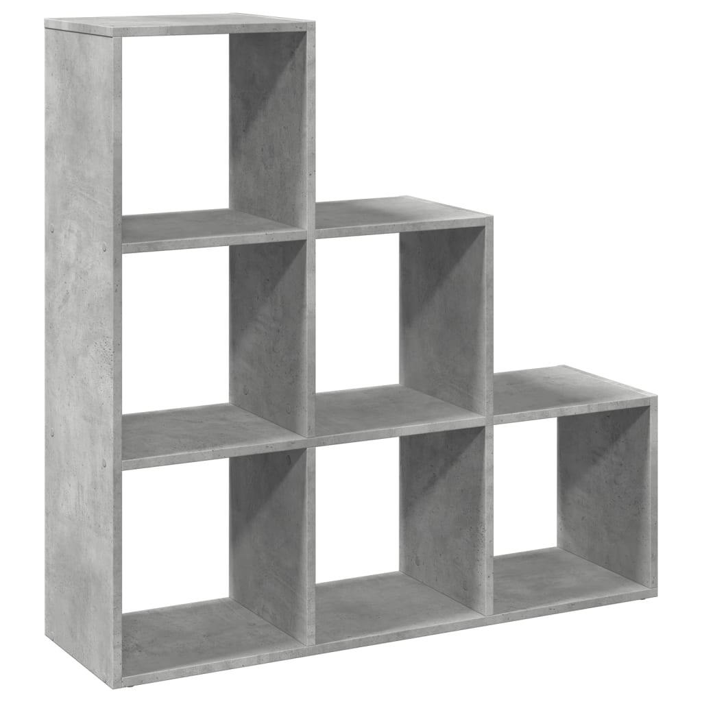 Romdeler bokhylle 3 etasjer betonggrå 99x29x99cm konstruert tre