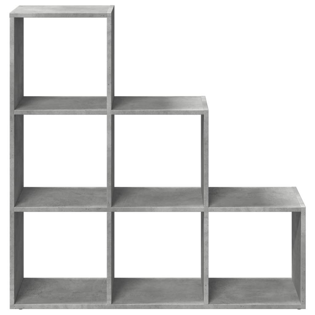 Romdeler bokhylle 3 etasjer betonggrå 99x29x99cm konstruert tre
