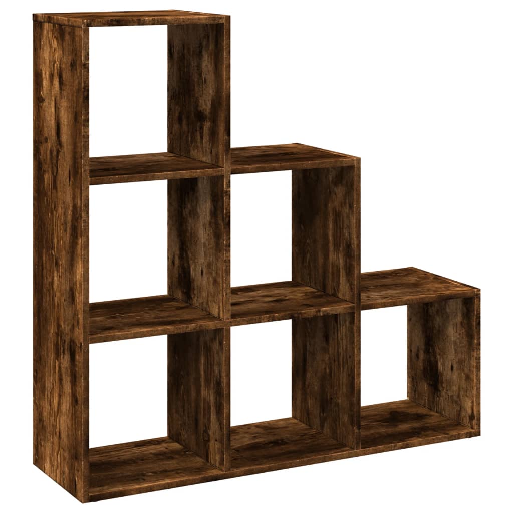Romdeler bokhylle 3 etasjer svart 99x29x99 cm konstruert tre