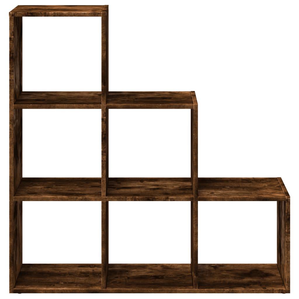 Romdeler bokhylle 3 etasjer svart 99x29x99 cm konstruert tre