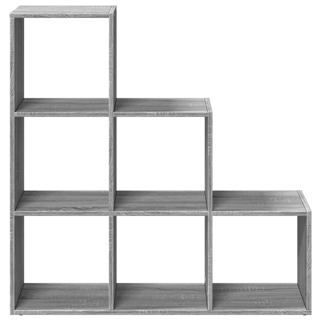 Romdeler bokhylle 3 lag grå sonoma 99x29x99 cm konstruert tre