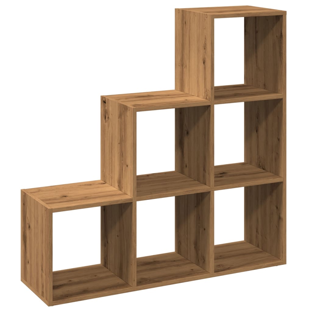 Romdeler bokhylle 3 lag artisan eik 99x29x99 cm konstruert tre