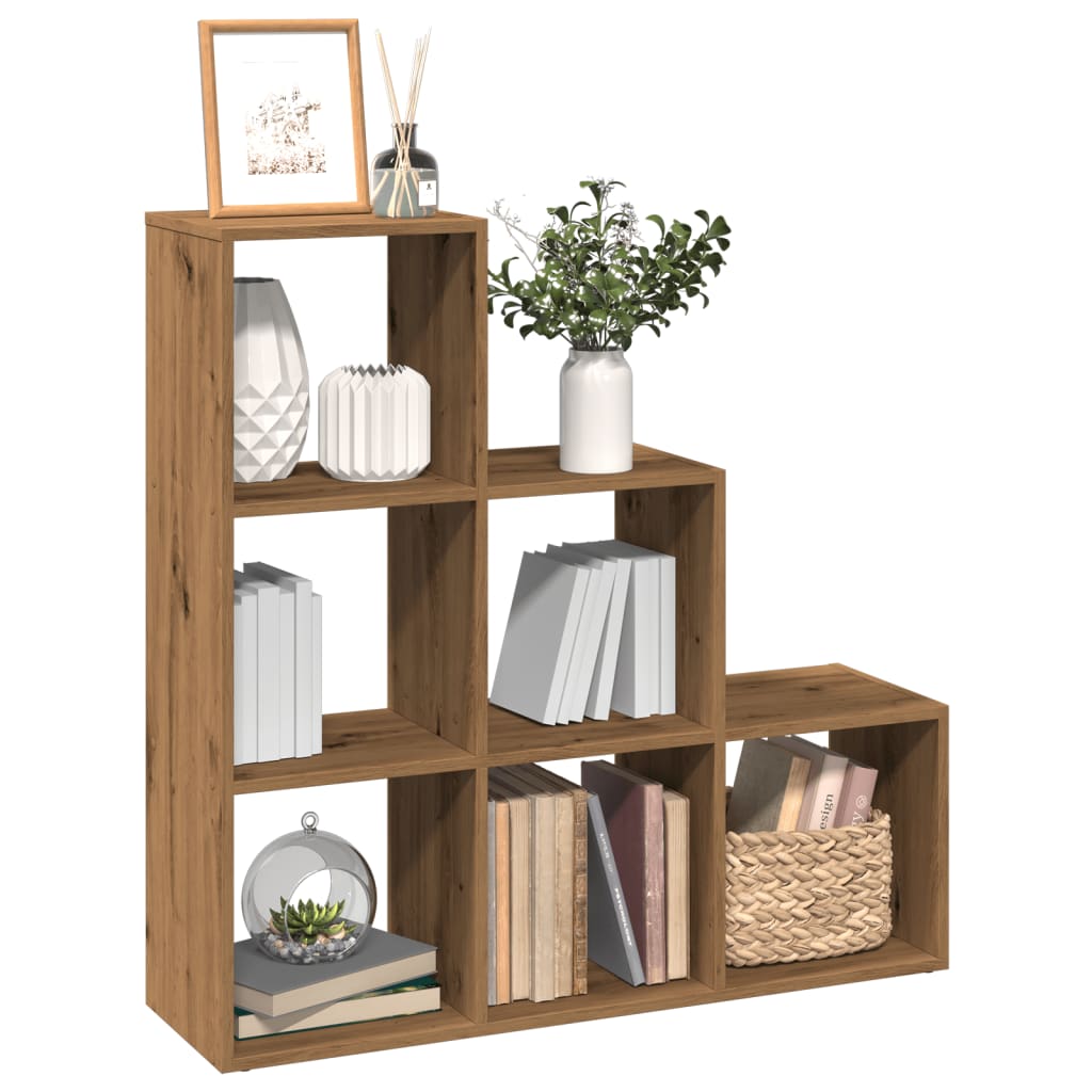 Romdeler bokhylle 3 lag artisan eik 99x29x99 cm konstruert tre