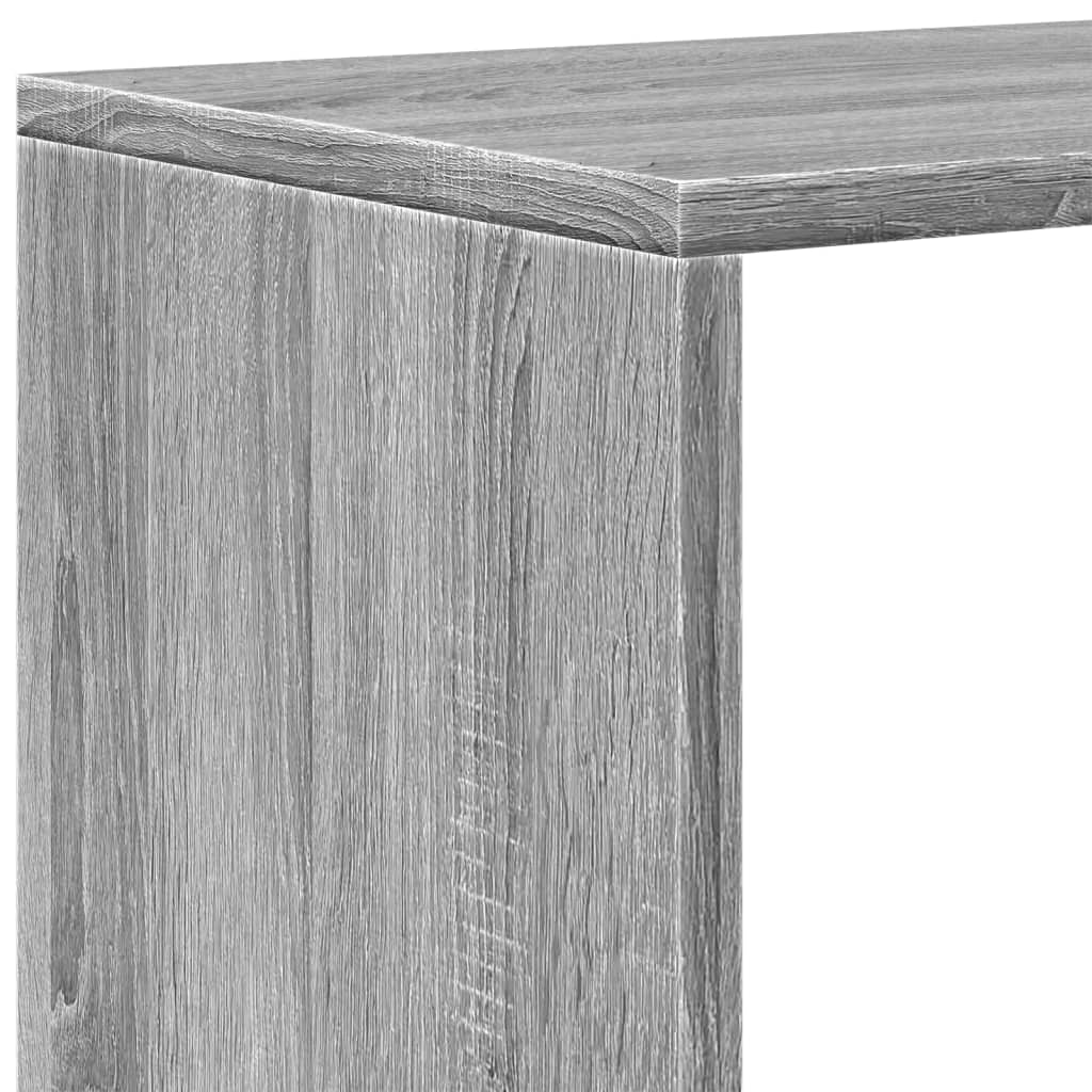 Bokhylle 4 etasjer grå sonoma 131,5x29x131,5 cm konstruert tre