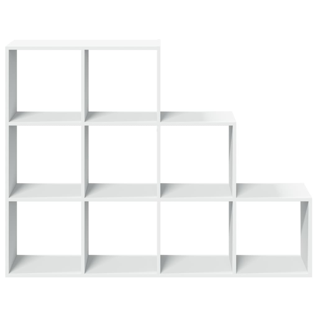 Bokhylle 3 etasjer hvit 137,5x29x103,5 cm konstruert tre