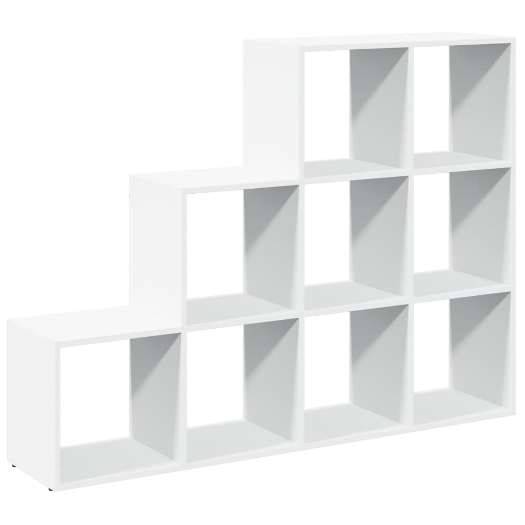 Bokhylle 3 etasjer hvit 137,5x29x103,5 cm konstruert tre