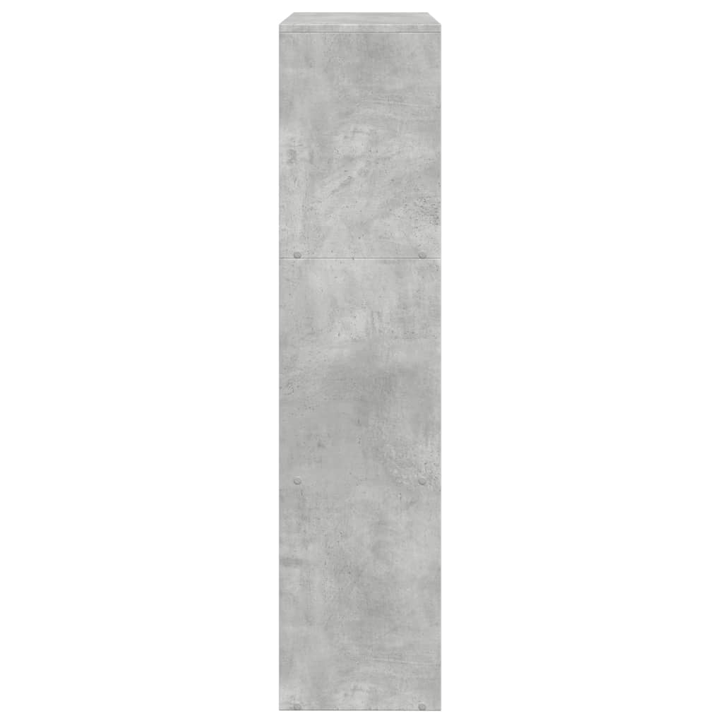 Bokhylle 3 etasjer betonggrå 137,5x29x103,5 cm konstruert tre