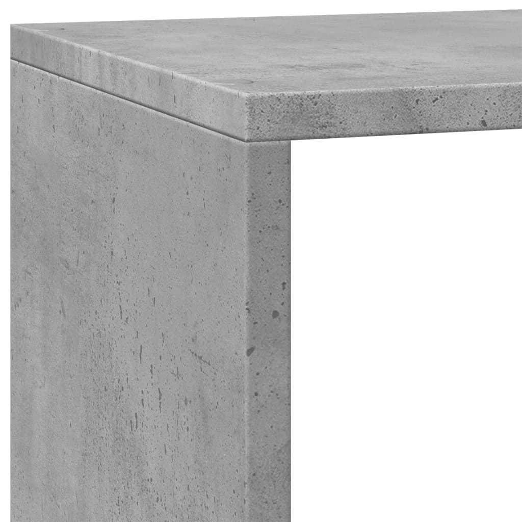 Bokhylle 3 etasjer betonggrå 137,5x29x103,5 cm konstruert tre