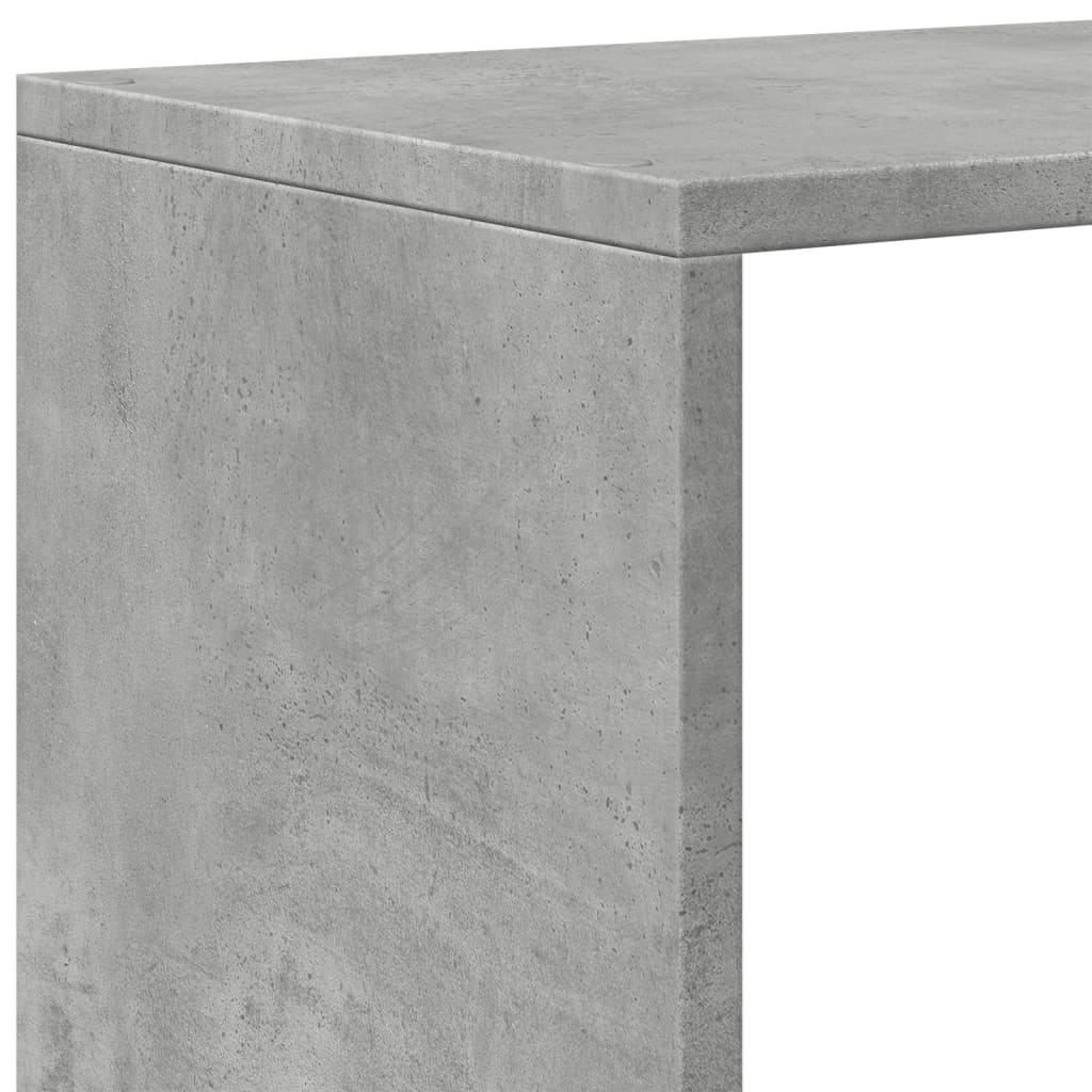 Romdeler bokhylle 3 lag betonggrå 123x29x123 cm konstruert tre