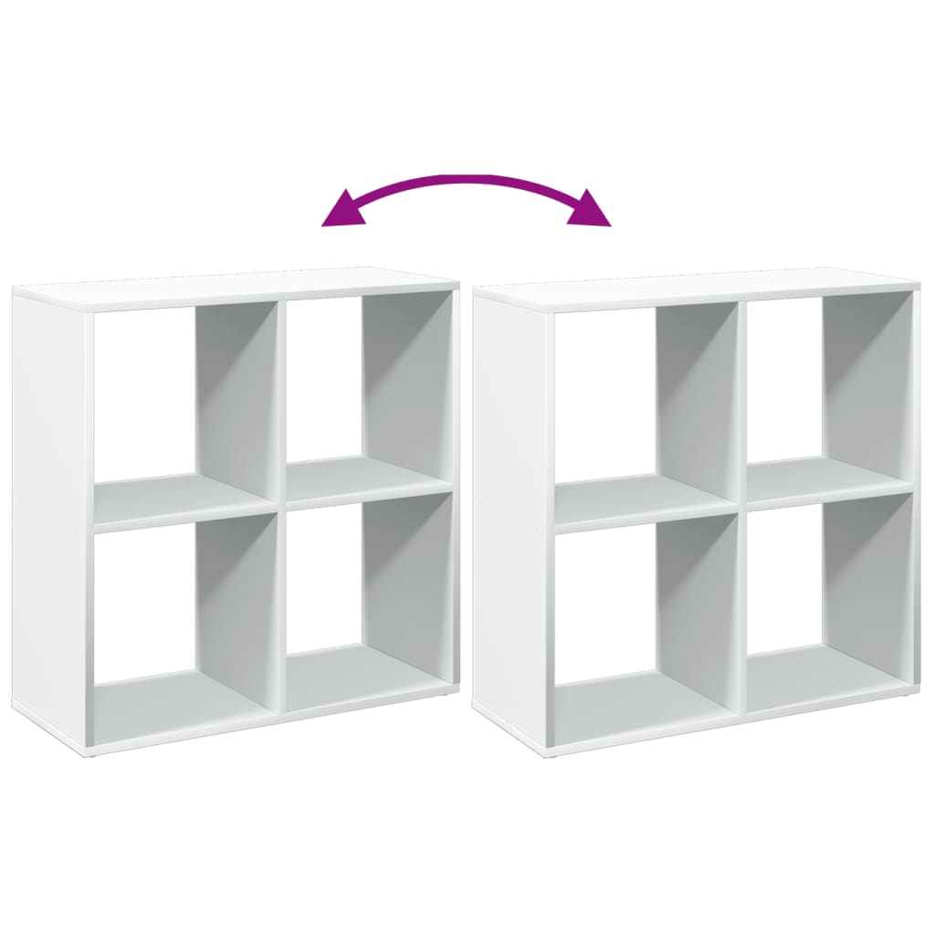 Romdeler bokhylle hvit 69,5x29x69,5 cm konstruert tre