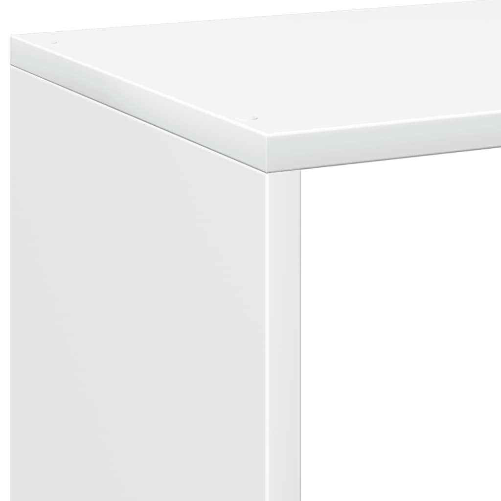 Romdeler bokhylle hvit 69,5x29x69,5 cm konstruert tre