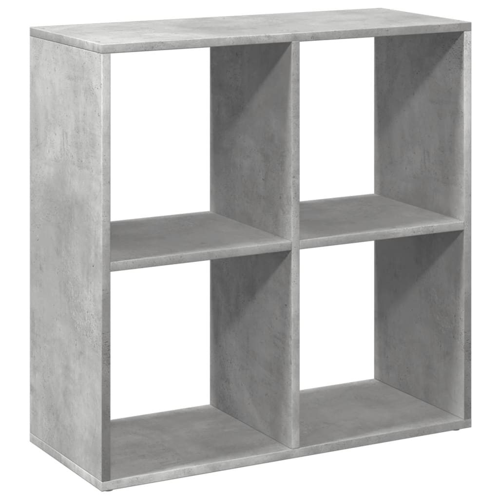 Romdeler bokhylle betonggrå 69,5x29x69,5 cm konstruert tre