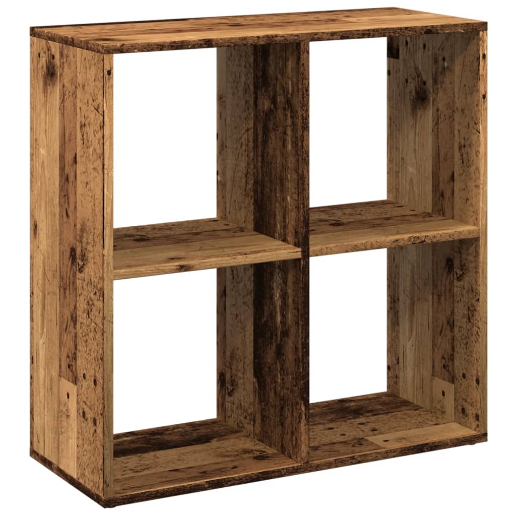Romdeler bokhylle gammel tre 69,5x29x69,5 cm konstruert tre