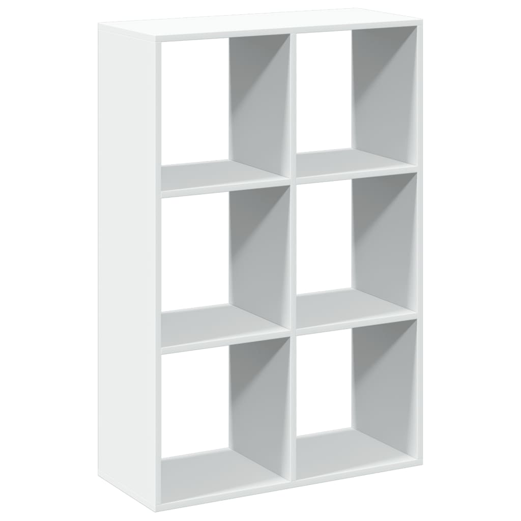 Romdeler bokhylle hvit 69,5x29x103,5 cm konstruert tre