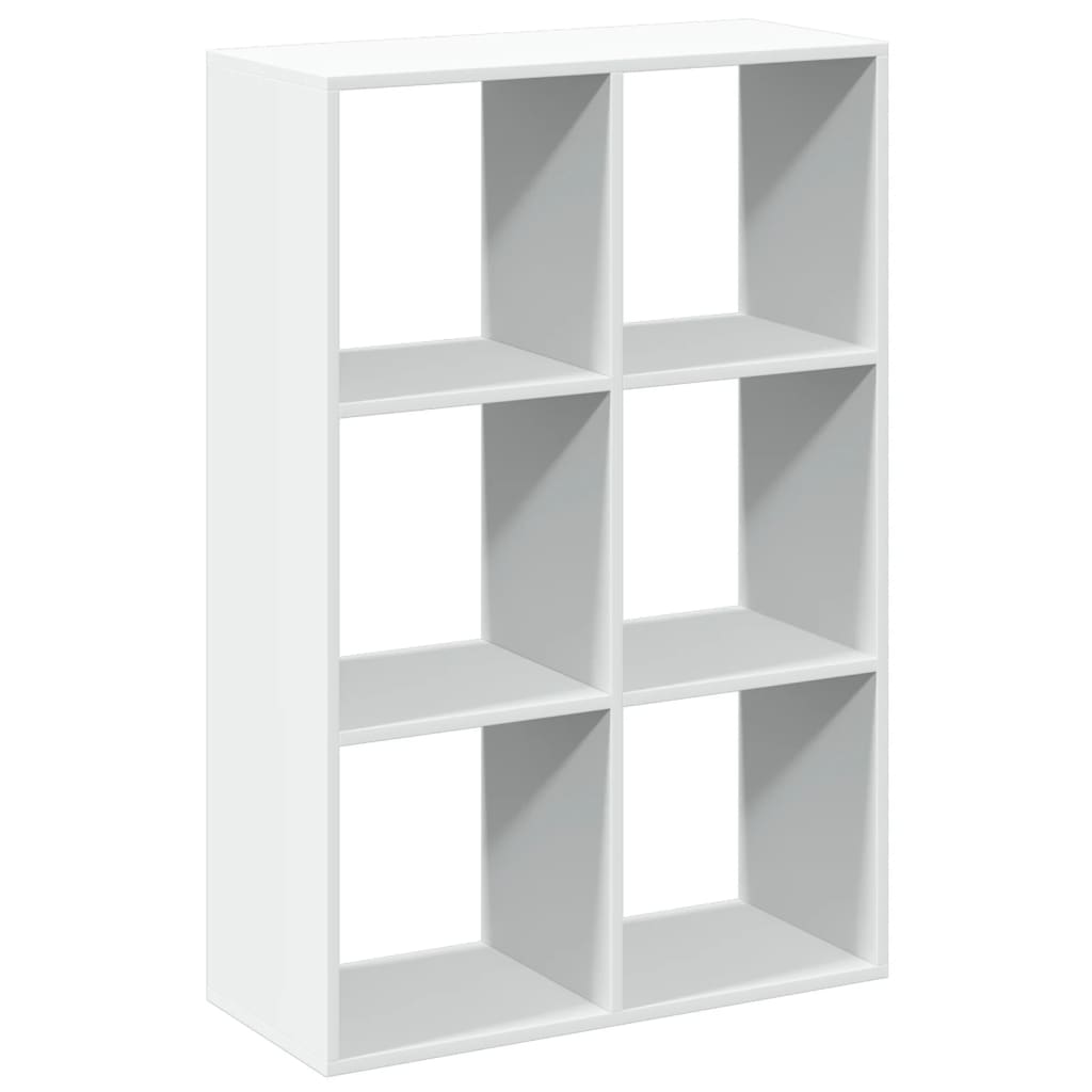 Romdeler bokhylle hvit 69,5x29x103,5 cm konstruert tre