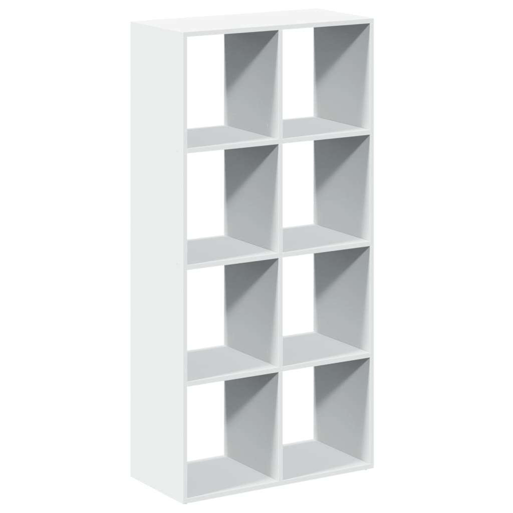 Romdeler bokhylle hvit 69,5x29x137,5 cm konstruert tre
