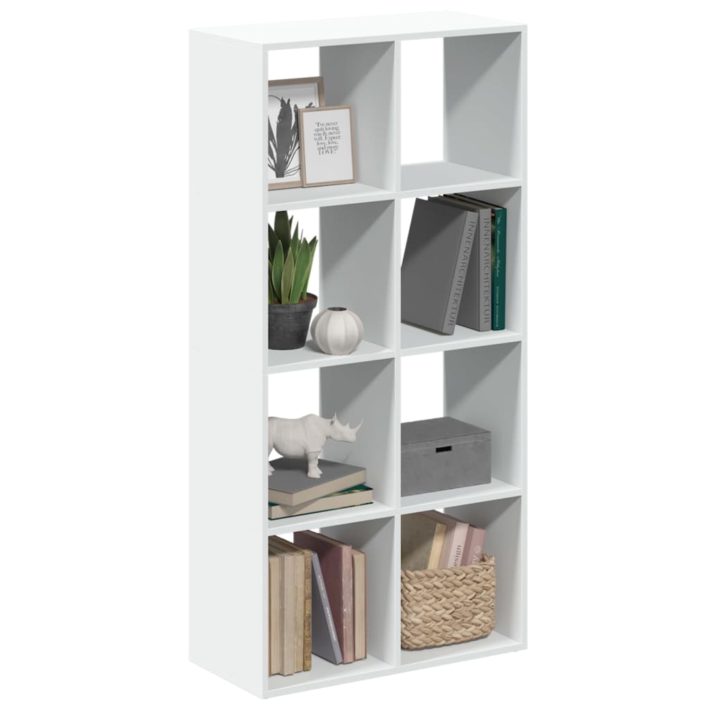 Romdeler bokhylle hvit 69,5x29x137,5 cm konstruert tre