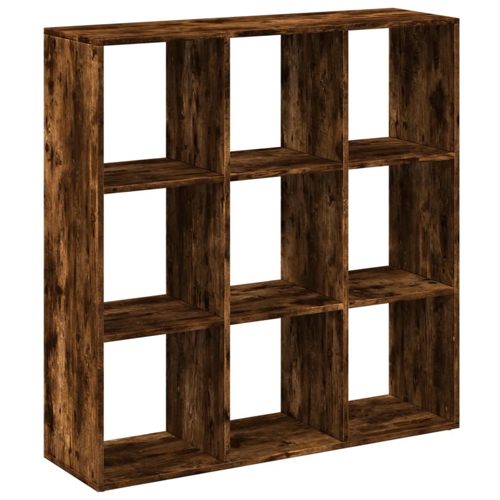 Romdeler bokhylle røkt eik 102x29x103,5 cm konstruert tre