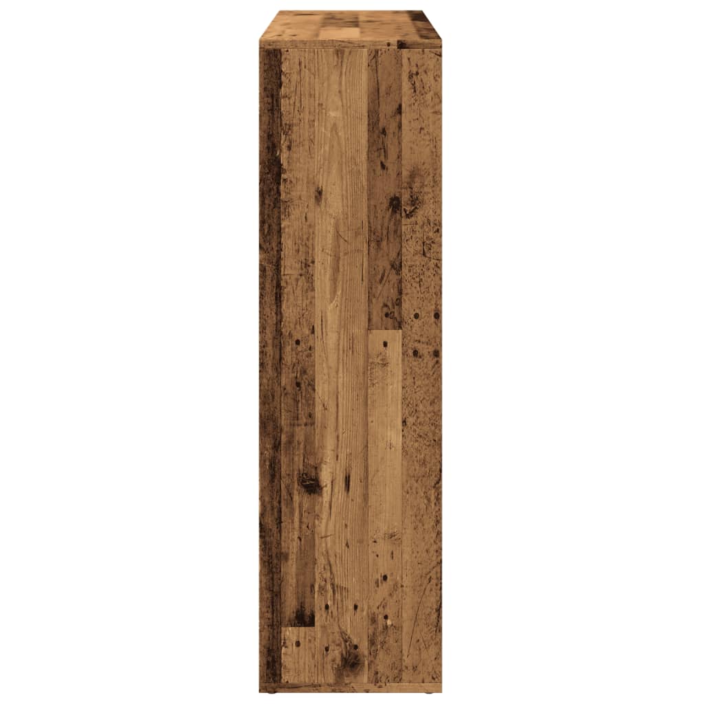 Romdeler bokhylle gammel tre 102x29x103,5 cm konstruert tre