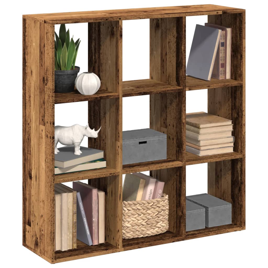 Romdeler bokhylle gammel tre 102x29x103,5 cm konstruert tre