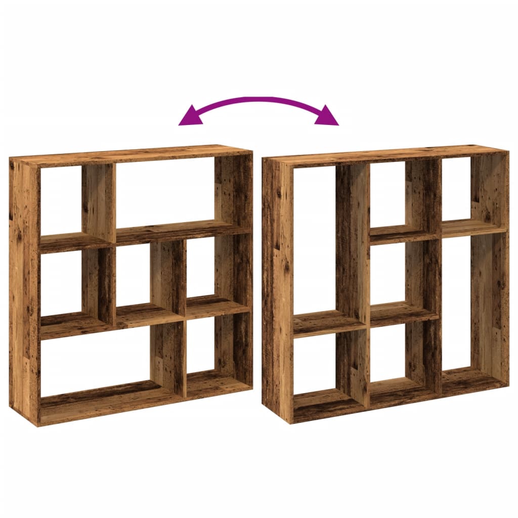 Romdeler bokhylle gammel tre 102x29x103,5 cm konstruert tre