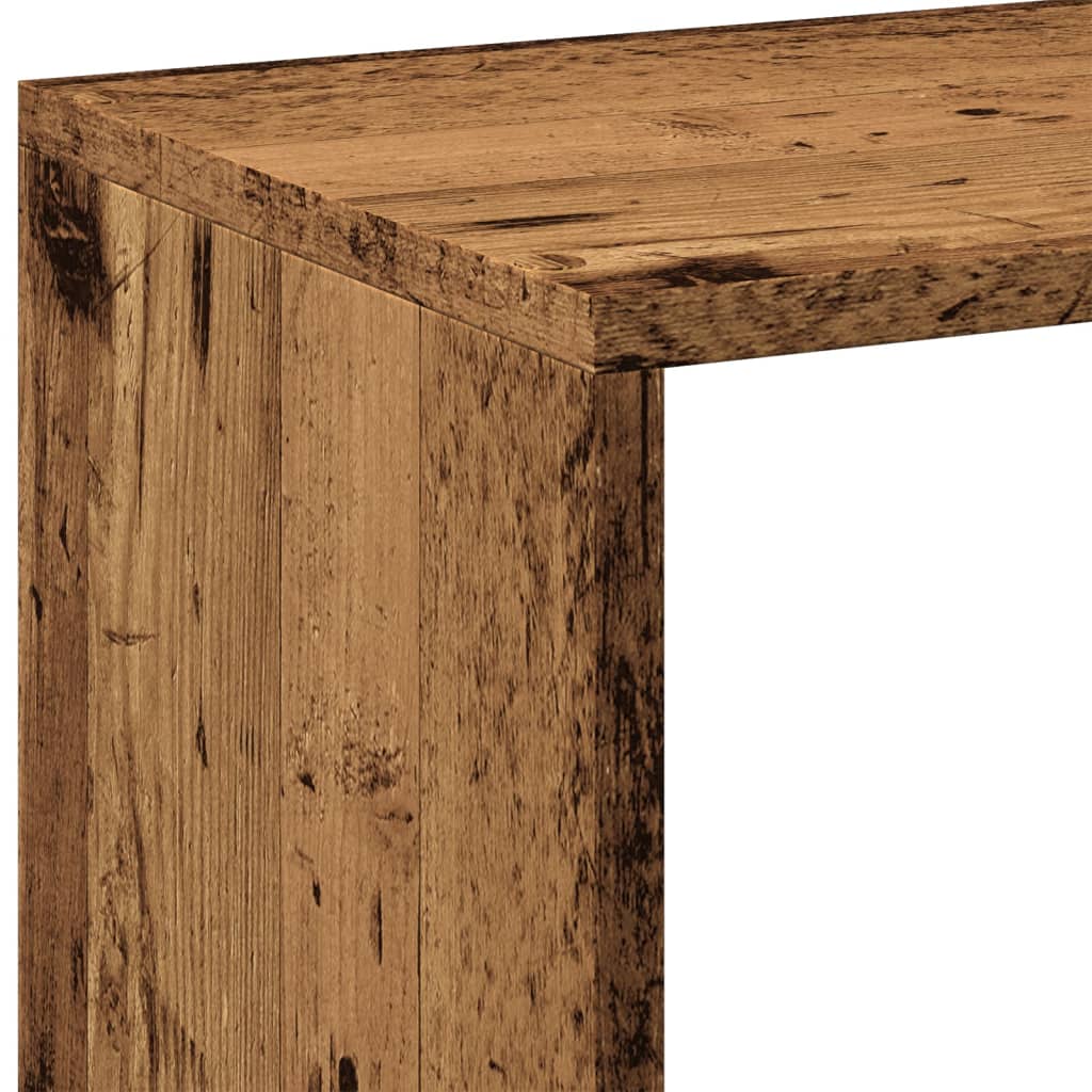 Romdeler bokhylle gammel tre 102x29x103,5 cm konstruert tre