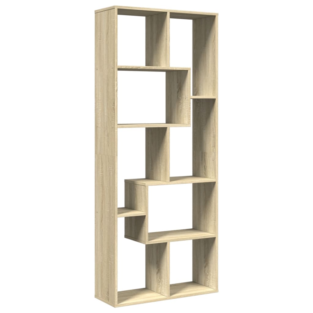 Romdeler bokhylle sonoma eik 67x25x161,5 cm konstruert tre