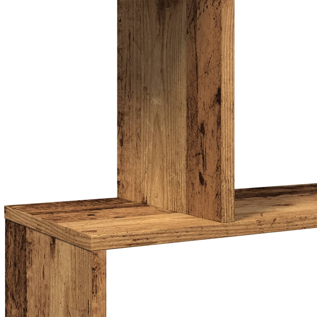 Romdeler bokhylle 6 lag gammelt tre 70x24x193 cm konstruert tre