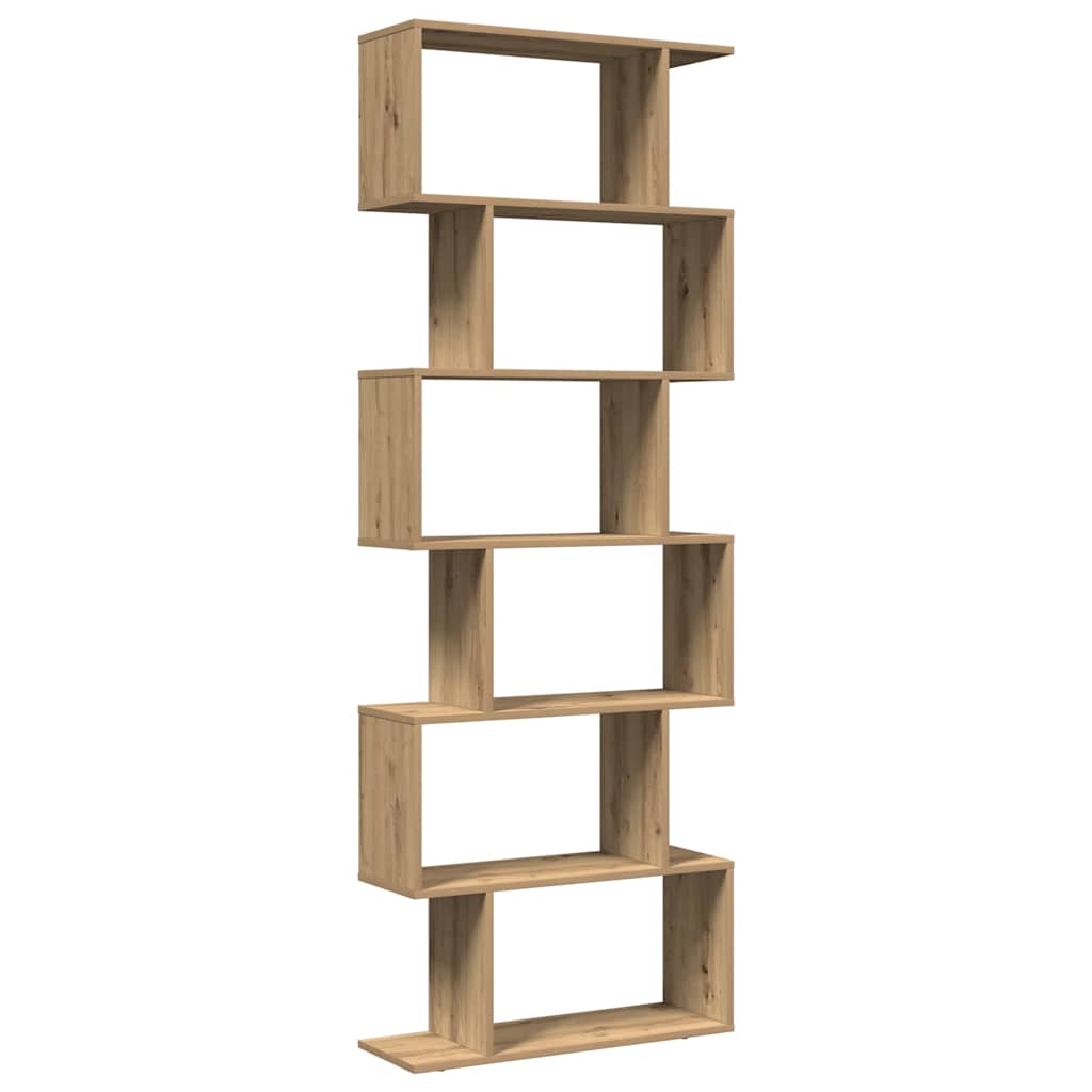 Romdeler bokhylle 6 lag artisan eik 70x24x193 cm konstruert tre
