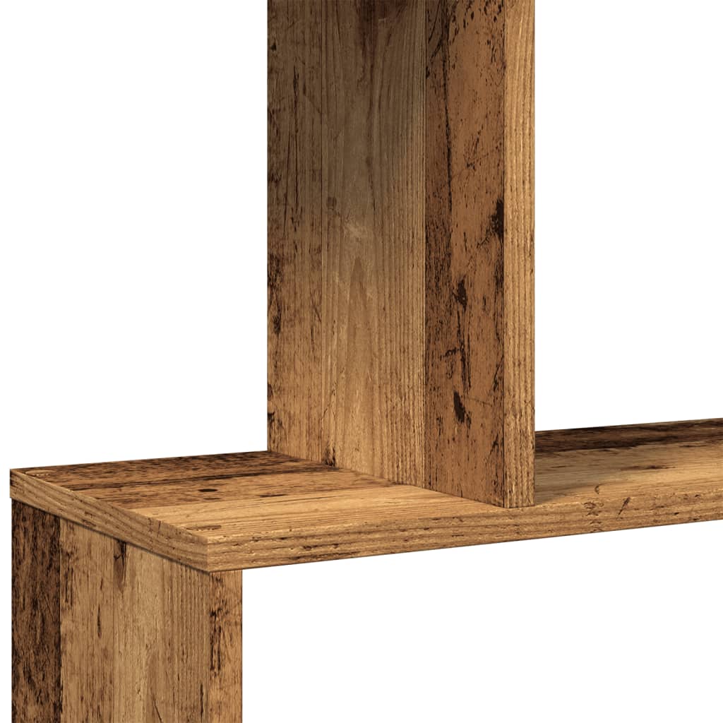 Romdeler bokhylle 5 lag gammelt eik 70x24x161 cm konstruert tre