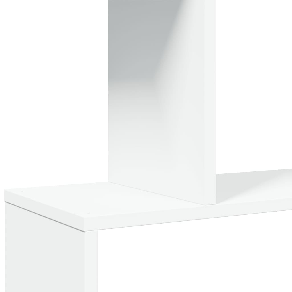 Romdeler bokhylle 4-etasjers hvit 70x24x129 cm konstruert tre