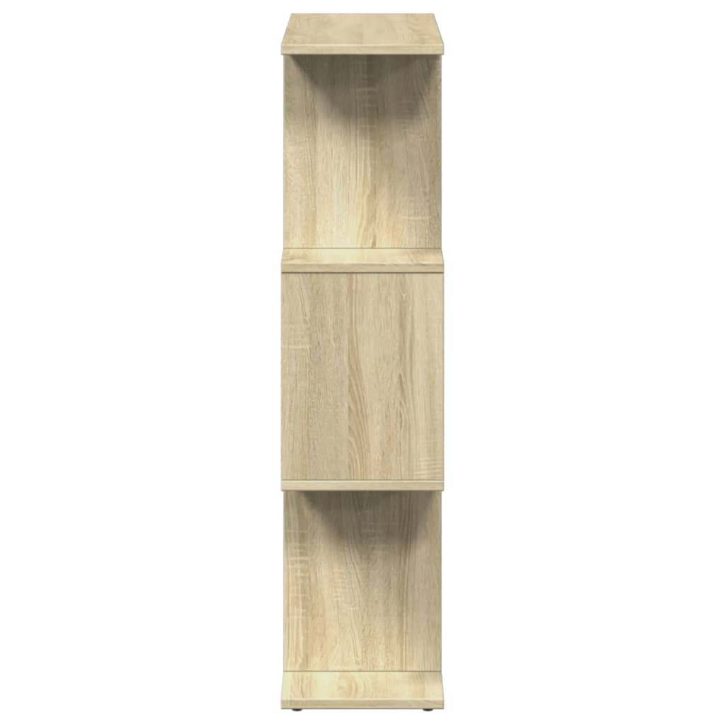 Romdeler bokhylle 3 lag sonoma eik 70x24x97 cm konstruert tre