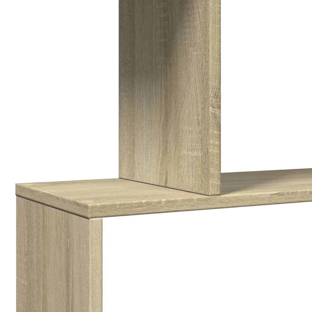 Romdeler bokhylle 3 lag sonoma eik 70x24x97 cm konstruert tre