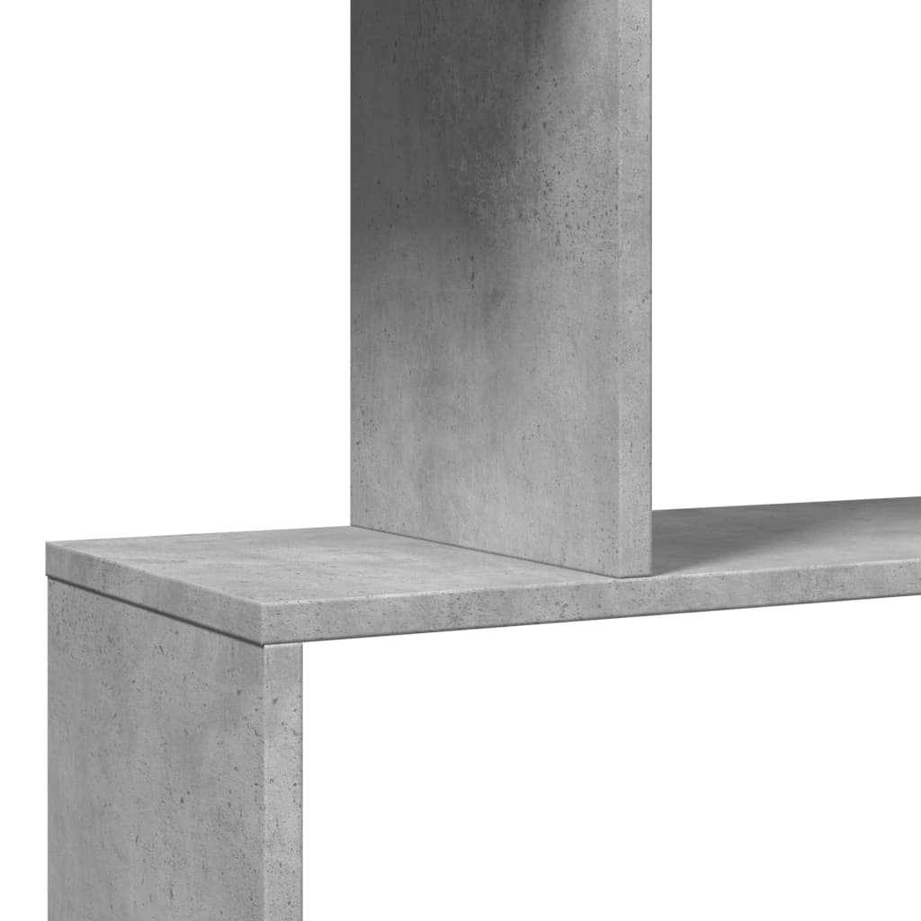 Romdeler bokhylle 3 lag betonggrå 70x24x97 cm konstruert tre