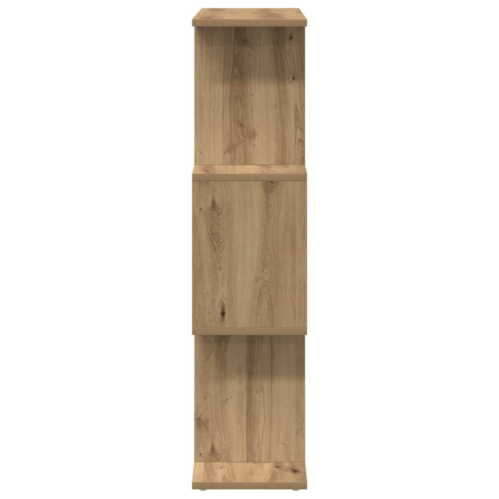 Romdeler bokhylle 3 lag artisan eik 70x24x97 cm konstruert tre