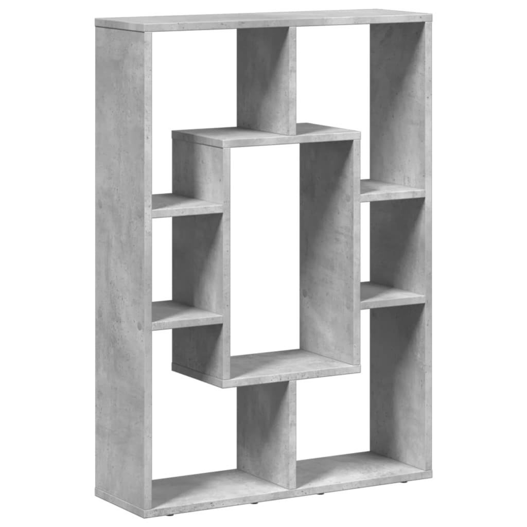 Bokhylle betonggrå 63x20x90 cm konstruert tre