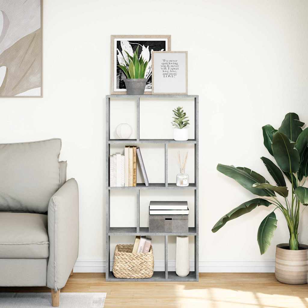 Bokhylle betonggrå 60x20x120,5 cm konstruert tre