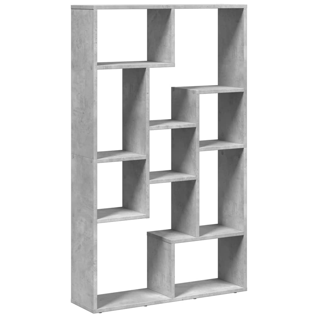 Bokhylle betonggrå 72x20x120,5 cm konstruert tre