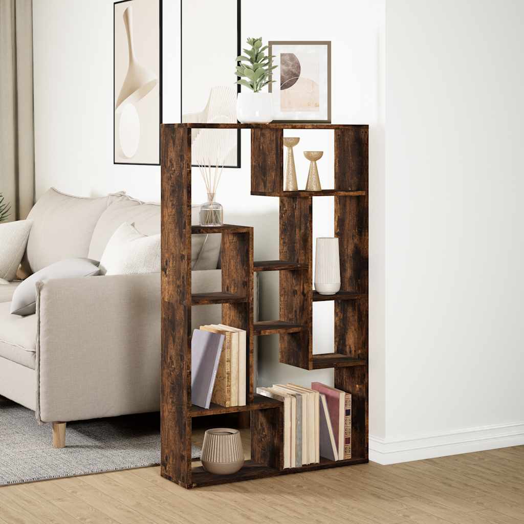Bokhylle røkt eik 72x20x120,5 cm konstruert tre