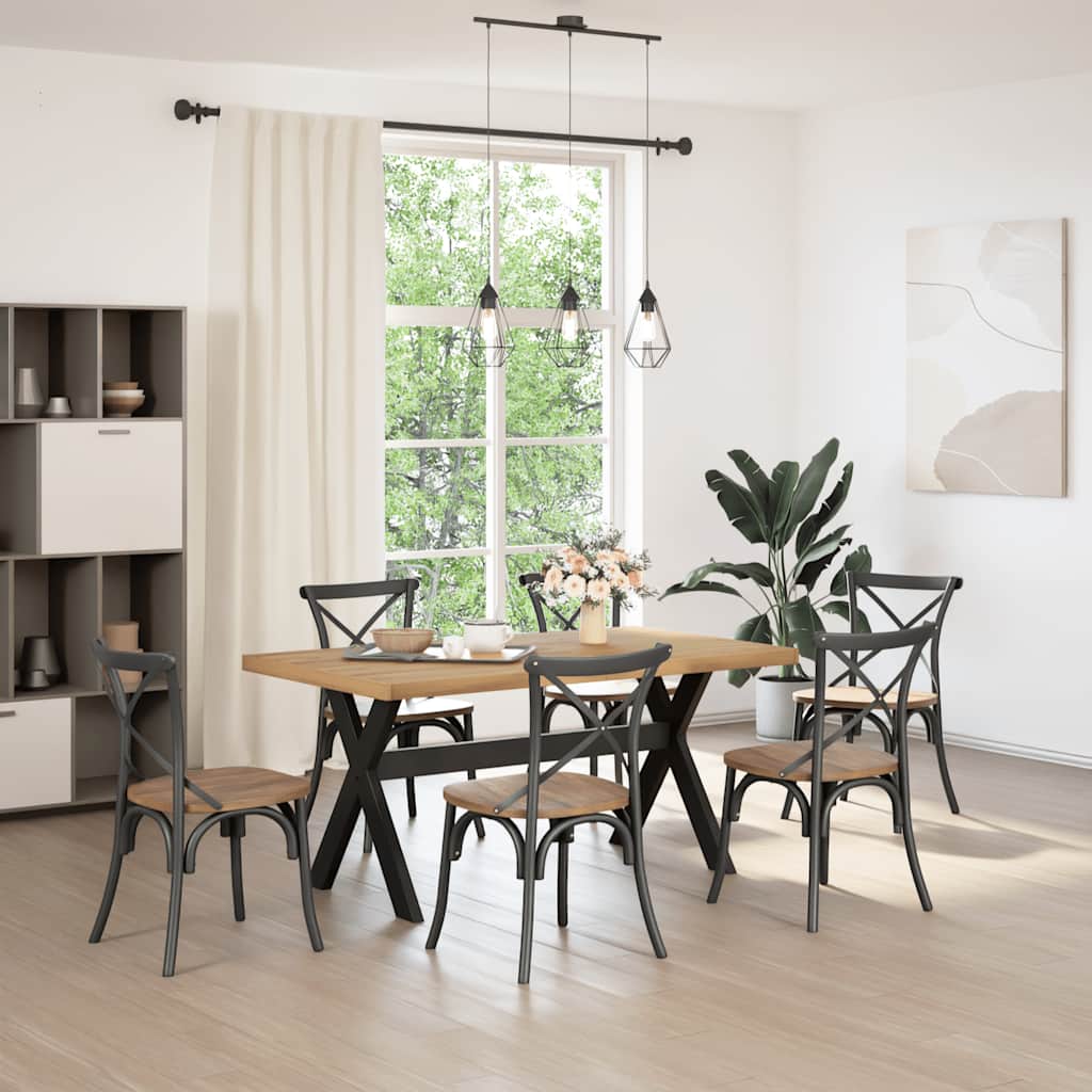 Spisebord NOAIN X-formede ben 160x90x75 cm heltre furu