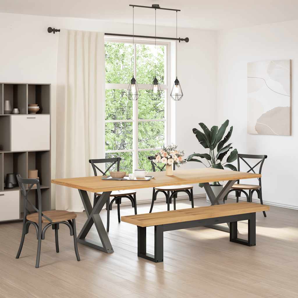 Spisebenk NOAIN U-formede ben 180x40x45 cm heltre furu vidaXL
