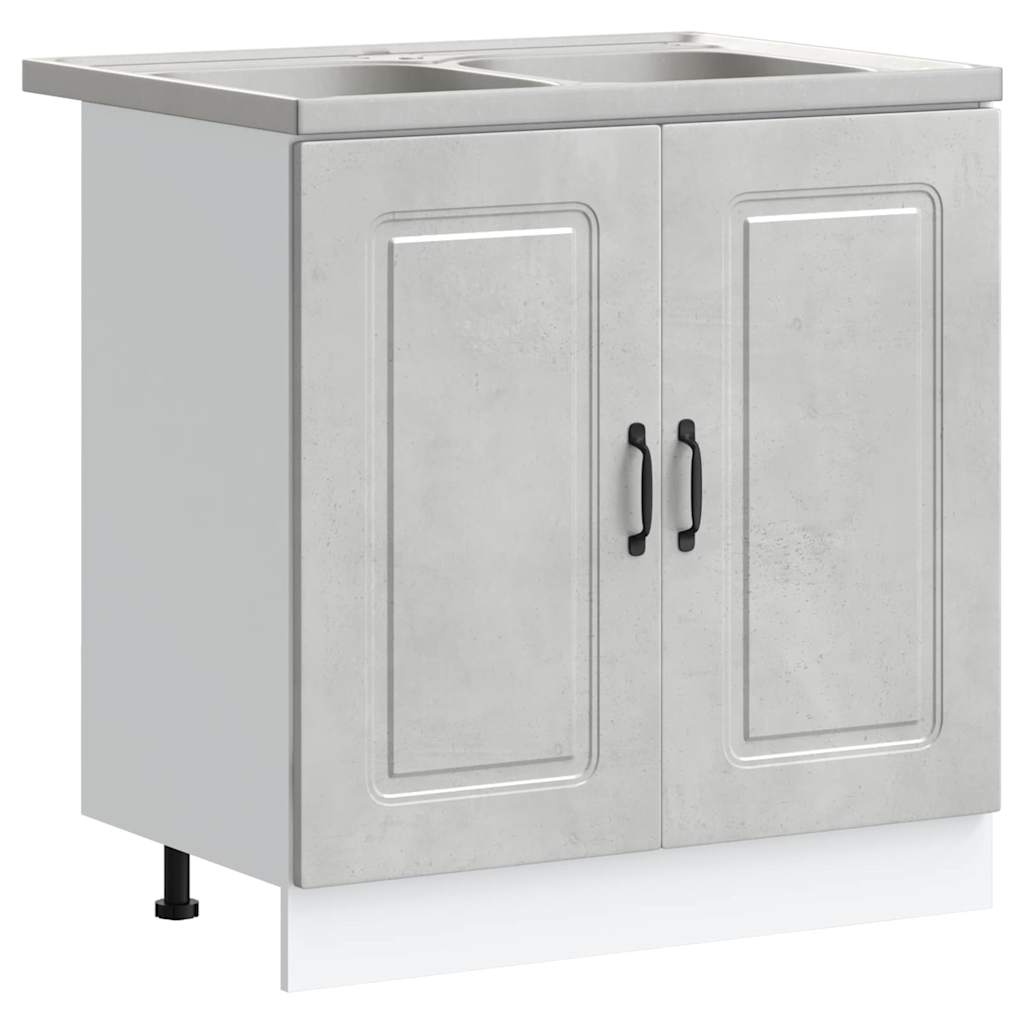 Kjøkkenskap Kalmar Betonggrå 80 x 46 x 81,5 cm Konstruert tre