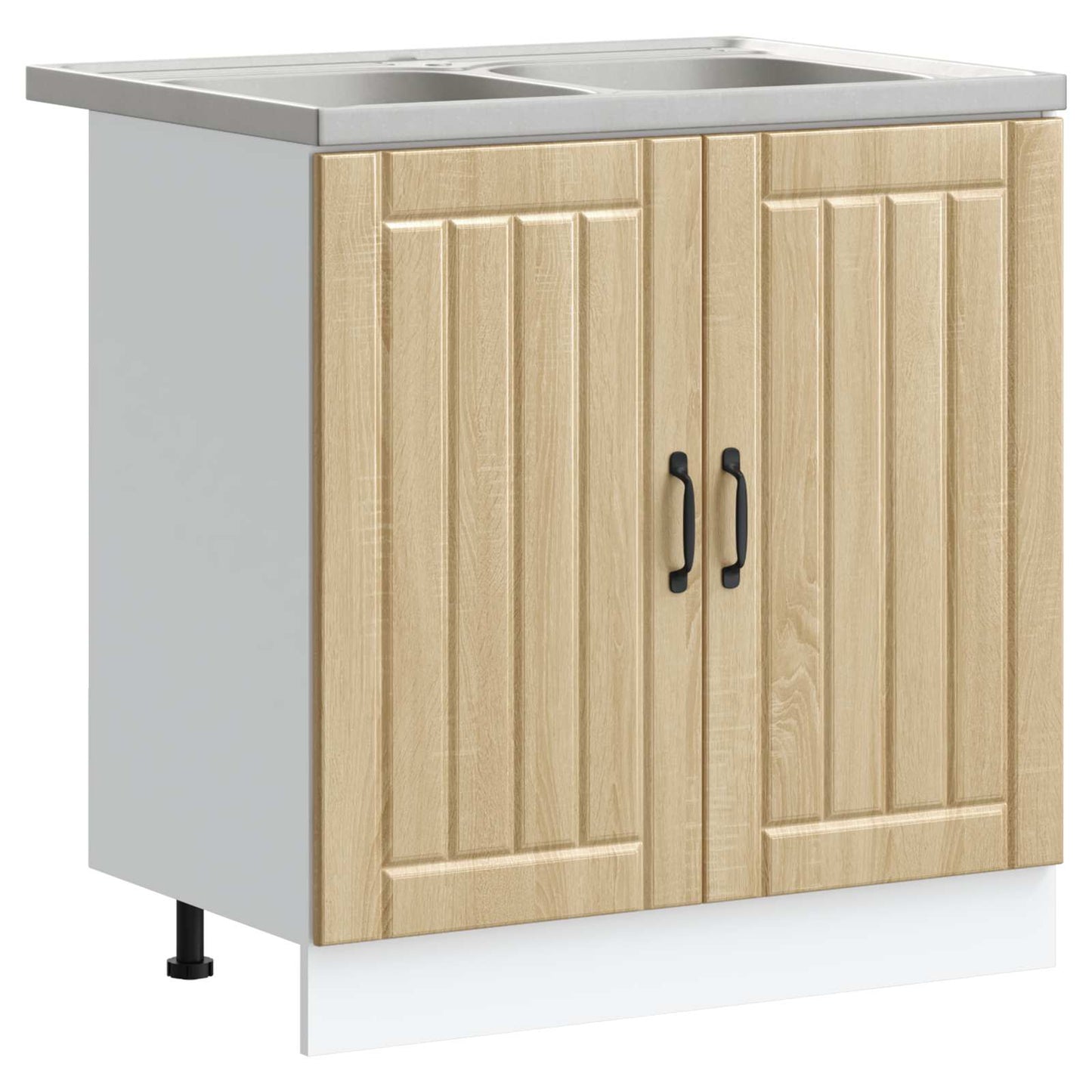 Vaskeskap med lagring Lucca 2 pcs Sonoma eik Konstruert tre