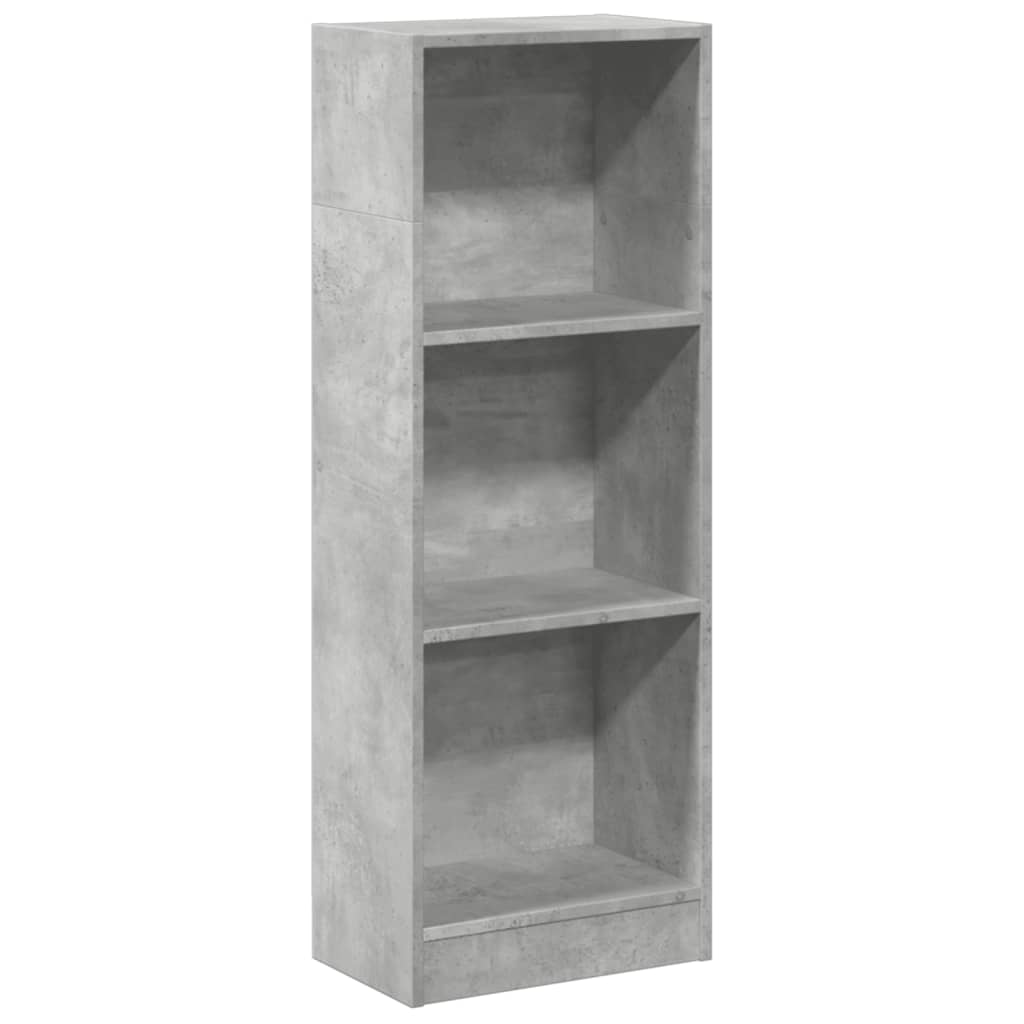 Bokhylle betonggrå 40x24x109 cm konstruert tre