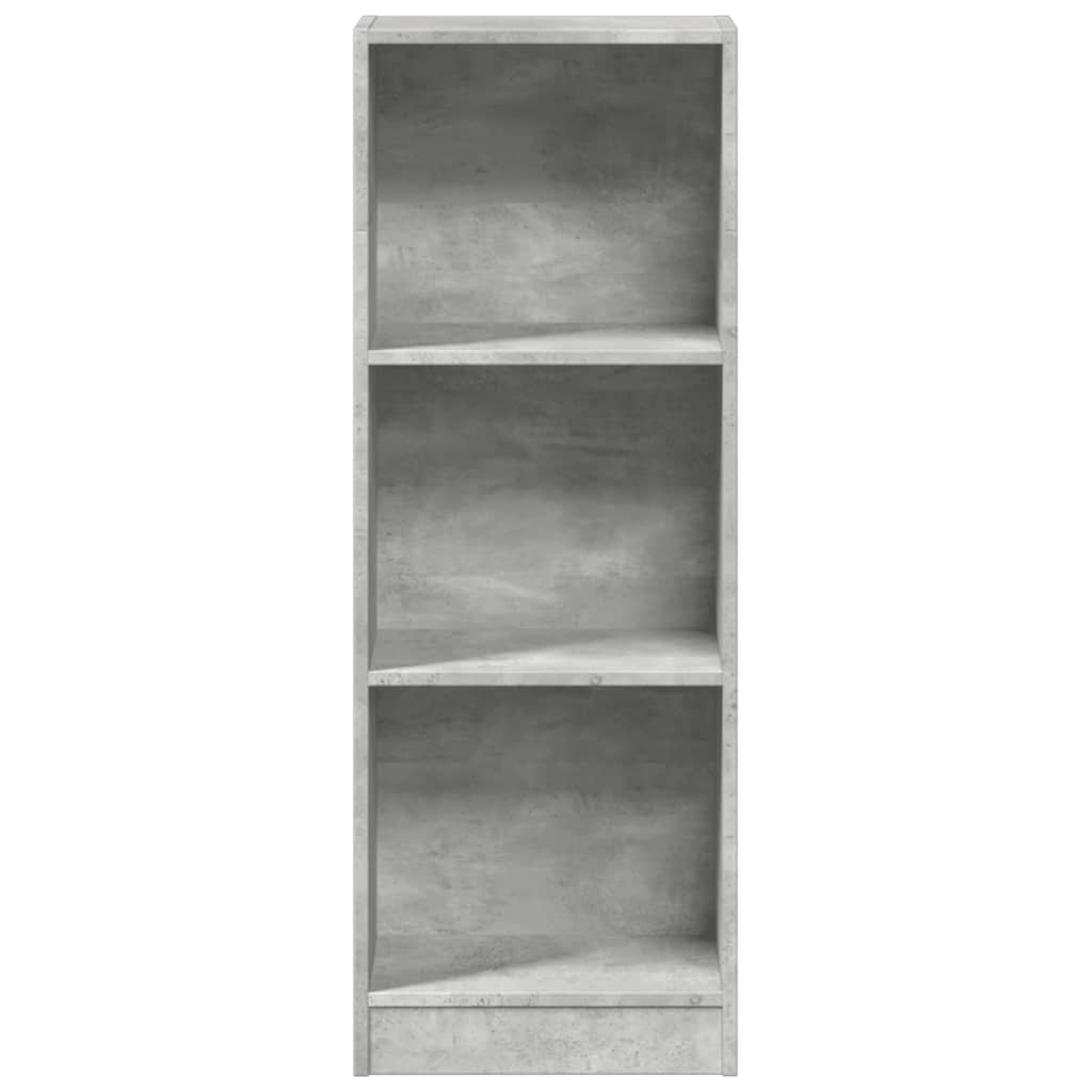 Bokhylle betonggrå 40x24x109 cm konstruert tre