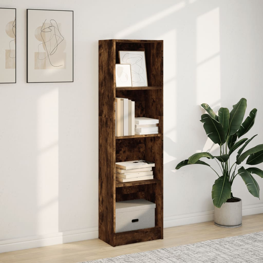 Bokhylle røkt eik 40x24x143 cm konstruert tre