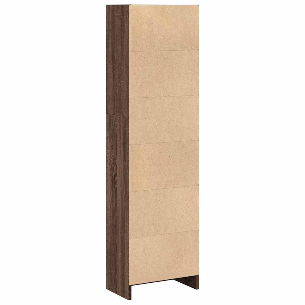 Bokhylle brun eik 40x24x143 cm konstruert tre