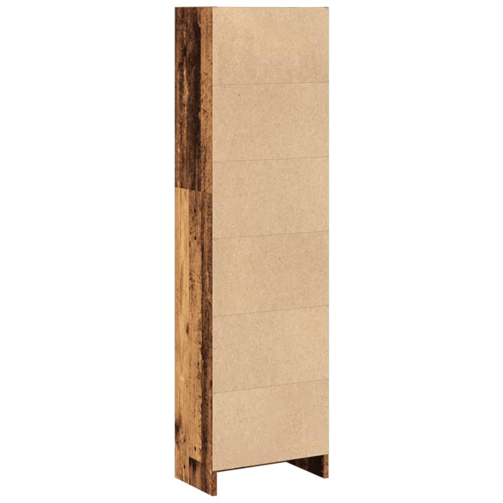Bokhylle gammelt tre 40x24x143 cm konstruert tre